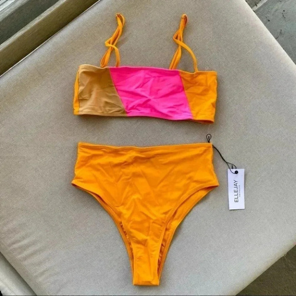 NWT Free People x ElleJay Retro High Rise Two Piece Swim Bikini Small - Picture 5 of 11